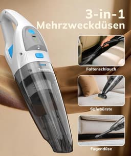 Handstofzuiger - Wit - Draadloos met Wasbaar HEPA-filter - Voor Huishoudelijk Gebruik — thumbnail 5