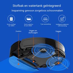 Robotstofzuiger Met Dweilfunctie - Dweilrobot - LiDAR Navigatie - Appbediening - 6500 Pa - Voor Meerdere Vloeren - 3,5 L - 90 Min — thumbnail 2