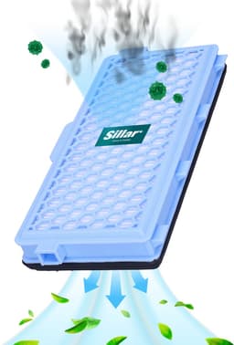 Sillar 2x HEPA-filter voor stofzuiger – filterset compatibel met Miele Complete C2, C3, Compact, C1, C2 – vervanging voor SF-AH50, SF-AP50 — thumbnail 4