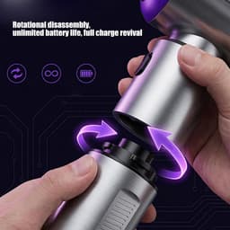 Persluchtstofdoek - Draadloze Cleaner - Auto Interieur Reinigen - Borstelloze Motor - 100W Vermogen - Zilverkleurig — thumbnail 2