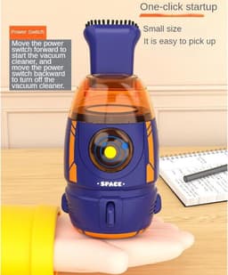 Mini Desktop Stofzuiger - Draagbare Reiniger - Bureau Schoonmaken - Krachtige Zuigkracht - 13.5 cm - Blauw — thumbnail 3
