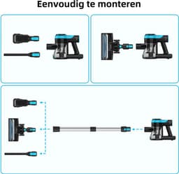 Grenintol Steelstofzuiger Draadloos – Touchscreen en Anti-Klitborstel – Draadloze Stofzuiger – 50.000 Pa en tot 60 Min Werktijd – Kruimelzuiger – Voor Tapijt en Harde Vloeren — thumbnail 2