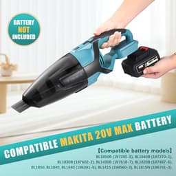 Draadloze Handstofzuiger - Mini Stofzuiger - Auto en Huis - Nat en Droog - 0.6 Liter - Blauw — thumbnail 3