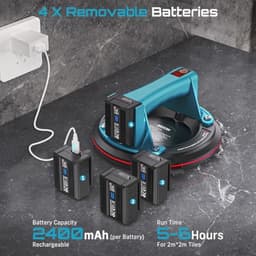 Elektrische Vacuüm Zuignappen voor Glas - Set van 2, 200 mm, LCD-Display, Max. Belastbaarheid 270 kg — thumbnail 2