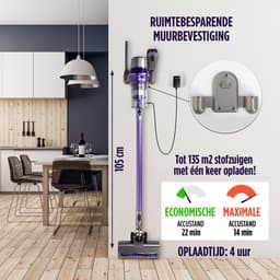 Vitapur Steelstofzuiger - Kruimeldief - 380W - Stofzuiger zonder Zak - Stofzuiger - Handstofzuiger - Kruimeldief Snoerloos - Handstofzuiger met Steel — thumbnail 2