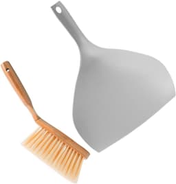 Kleine Veegborstel Stofpan - Handveger Blik - Desktop Schoonmaken - Ergonomische Handgreep - 33x17cm - Grijs — thumbnail 1