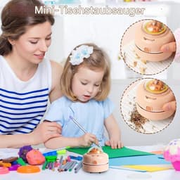 Mini Stofzuiger - Bureau Reiniger - Snel Opruimen - Draadloze Vrijheid - 8.5 cm Hoog - Bruin — thumbnail 5