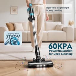 Accustofzuiger - Draadloze Stofzuiger - Grondige Schoonmaak - 700W Borstelloze Motor - 45 kPa Zuigkracht - Zwart — thumbnail 3