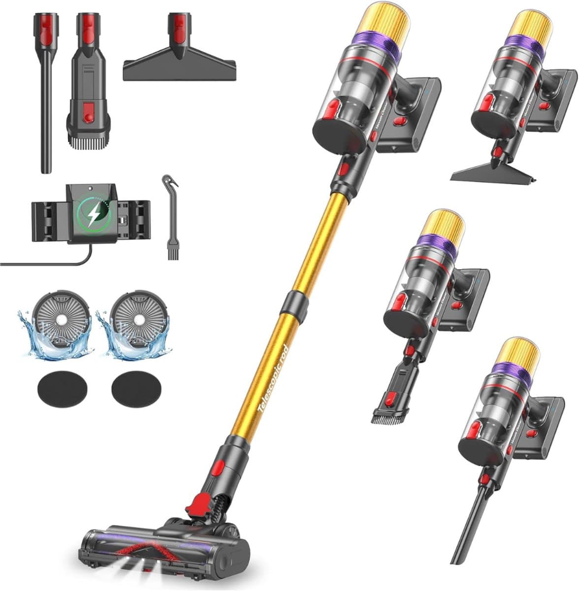 DYNA® Steelstofzuiger Met Snoer - Steelstofzuiger - Stofzuiger - Zwart - ‎40cm x 30cm x 20cm — afbeelding 1