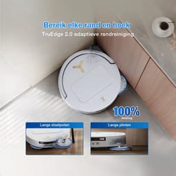 ECOVACS DEEBOT T50 PRO OMNI Gen3 Robotstofzuiger met Dweilfunctie - 25.000Pa - 8.1 cm Ultradun - ZeroTangle 3.0 - TruEdge 2.0 Randreiniging - AIVI 3D 3.0 Obstakelvermijding - 75°C Heetwater-Wit — thumbnail 4