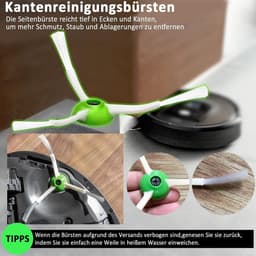 11 stuks accessoires - 1 set rubberen borstel , 3 randreinigingsborstels , 3 filters , 3 Stofopvangzak en 1 Reinigingsborstel - Voor iRobot Roomba e/i/j serie i7 + i3+ i4+ i6+ i8+ j7 E5 E6 E7 robotstofzuiger — thumbnail 5