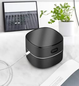 KZQ Bureaustofzuiger, mini-bureaustofzuiger, energiezuinig, tot 300 minuten batterijduur, draadloos ontwerp, 360° draaibaar, geschikt voor het reinigen van haar, stof en computertoetsenborden (zwart, USB-oplaadbaar). — thumbnail 3