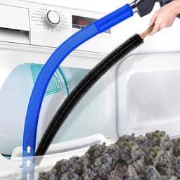 2-delige drogerventilatiereinigingsset, compatibel met alle stofzuigers, drogerpluizenborstel en stofzuigerslang, snelle pluizenverwijderaar, donkerblauw — thumbnail 1