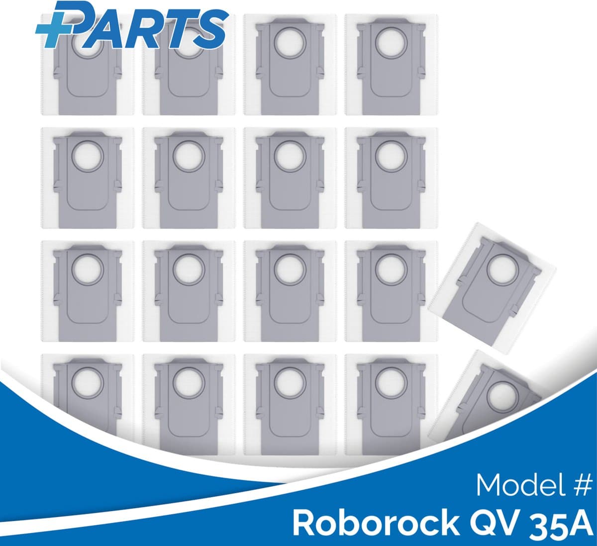 Roborock QV 35A Stofzakken (18 Stuks, Plus.Parts® alternatief voor 8.02.0239) — afbeelding 1