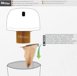 10 stofzuigerzakken + 1 filter geschikt voor Kärcher WD2 en MV2 stofzuiger, alternatief voor 6.904-322.0 (zak) en 6.414-552.0 KFI 3310 (patroonfilter), KA 37 — thumbnail 2
