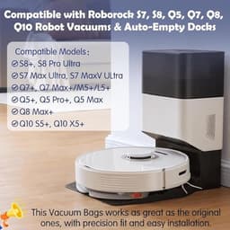 Stofzakken voor Roborock Q7 M5+/L5+/Q10 S5+/Q10 X5+/Q5 Pro+/Q5 Max+/S8 Pro Ultra/S8+/S7 MaxV Ultra/Q7 Max+/Q8 Max+ - 10 stuks 3L wegwerpstofzuigerzakken voor robotstofzuiger en afzuigstation — thumbnail 1