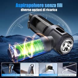 Handstofzuiger - Grijs - Draadloos - 25000Pa Accu Handstofzuiger met Automatische Lediging - Voor Auto en Huis — thumbnail 3