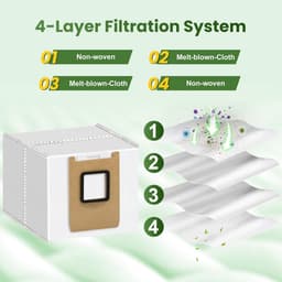 Set van 14 stofzuigerzakken geschikt voor Eufy Omni E20 / E25 / E28 robotstofzuiger, grote capaciteit vervangende stofzakken met hoogwaardige filtering — thumbnail 5