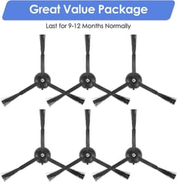 Dailygoods- Zijborstels 6 Stuks - Compatibel met Roborock Q5 Max+, S8 MaxV Ultra, Q5 Pro - Q8 Max+ - Q Revo - Qrevo Pro - Qrevo S - Qrevo Slim - Qrevo Master - Stofzuigerborstels — thumbnail 2