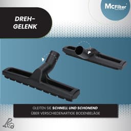 Dailygoods- Zuigmond Universeel 32/35mm - Vloermondstuk voor Harde Vloeren - 2 Wielen - Nylon Haar - Geschikt voor Siemens, Miele, Bosch - Vloerzuigmond — thumbnail 3