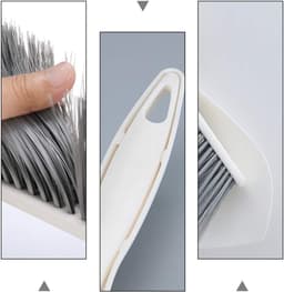 Mini Stoffer Blik - Reinigingsset Desktop - Bureau Schoonmaken - Gecombineerde Opslag - 29 cm - Wit Grijs — thumbnail 5