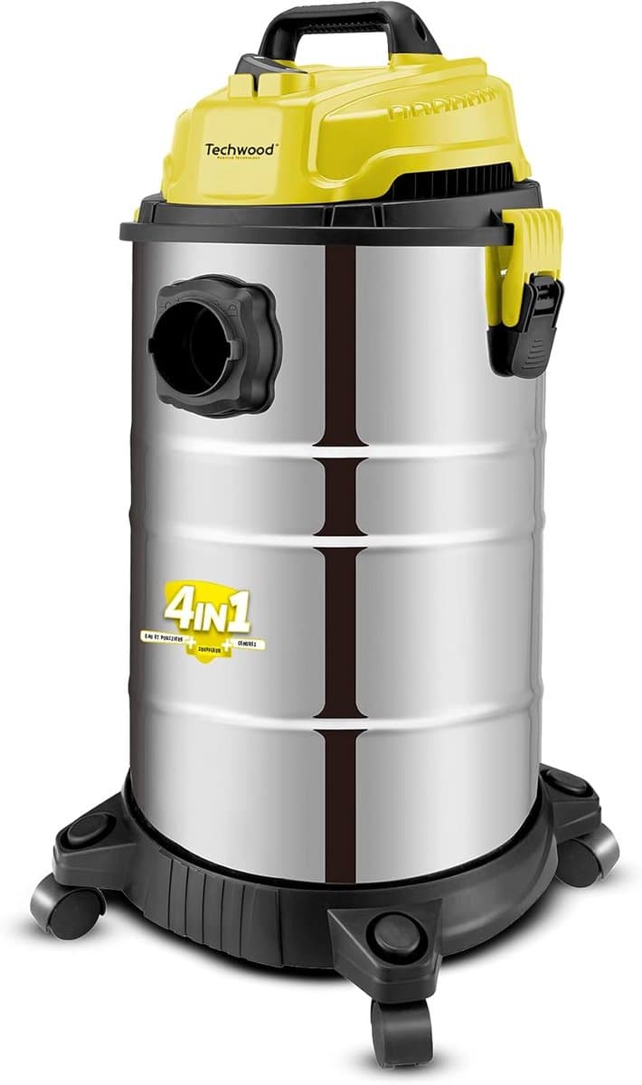 Bidon-stofzuiger rood/roestvrij staal 30 l — afbeelding 1