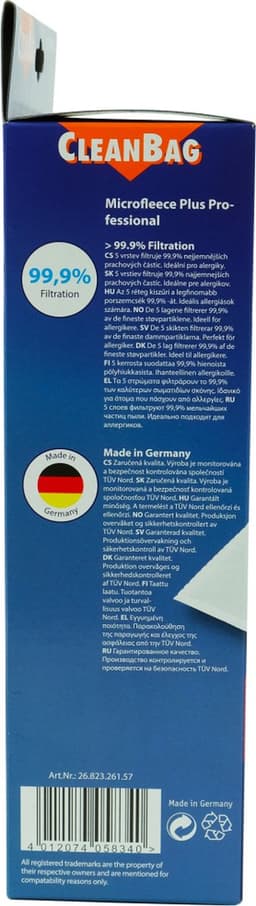 CleanBag Professional stofzuigerzakken 5 stuks - Geschikt voor Miele S400i-S456i, S600-S658, S800-S858, S2000-S2999, S5000-S5999, S8000-S8999, Classic C1, Complete C2 & Complete C3 - GN - Inclusief 2 filters - Alternatief — thumbnail 4
