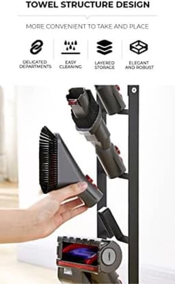 Vacuüm Standhouder Station Compatibel voor Dyson V15 V6 V7 V8 V10 V11 DC58 DC59 DC62 DC74, Stofzuigerstandaard vloerhouder zonder boren van de muur — thumbnail 2