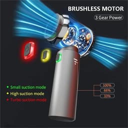 Draagbare Stofzuiger - Mini Kruimeldief - Auto Interieur Reinigen - Borstelloze Motor - 500 Gram Capaciteit - Gun Grey — thumbnail 3
