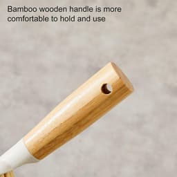 Mini veegset - Kleine bezem - Bureau reinigen - Ergonomisch houten handvat - Compact ontwerp - Wit — thumbnail 4