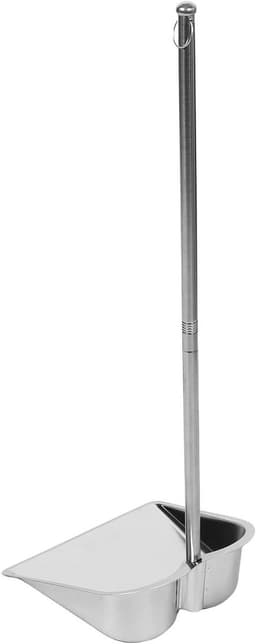 Stofblik met Steel - Metalen Vuilnischep - Efficiënt Schoonmaken - Extra Dik Roestvrij Staal - 80 cm Lengte - Zilverkleurig — thumbnail 1