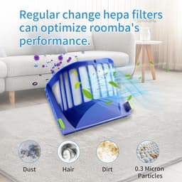 Vervangingsonderdelenset met flexibele borstel -filter en zijborstel - compatibel met iRobot Roomba 600-serie 595 610 614 618 620 630 640 650 660 680 685 690 692 694 695 stofzuiger — thumbnail 4