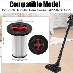 Filters geschikt voor Bosch Unlimited Gen2 Serie 8 stofzuiger, 12036642 12023349 — thumbnail 2