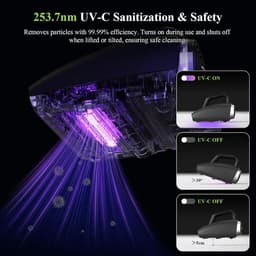 Mijtzuiger voor matrassen met UV-licht, 15 kPa, 60 °C hete lucht, 450 W, dubbel borstelsysteem voor stof en dierenharen — thumbnail 3