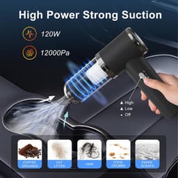 Draadloze Handstofzuiger 12000Pa Krachtige Zuigkracht 3-in-1 Functie 5200mAh Accu Compact en Lichtgewicht voor Huis, Auto en Huisdierenharen — thumbnail 5