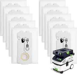 Set van 10 filterzakken geschikt voor 204308 CT Mini/Midi -2/5 – vervangende filterzakken voor stofzuigers — thumbnail 1