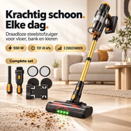 VOLOSON DSV112A draadloze steelstofzuiger - 50 kPa - 550 W - tot 65 min - touchscreen - goud — thumbnail 5