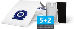 5x PREMIUM PRO 3D Stofzuigerzakken + HEPA Filter SET - Geschikt voor Miele GUARD - 5 Stofzakken + HEPA H13 en Motor filter meegeleverd! Premium kwaliteit zakken - Cat & Dog - Anti Allergie -Geschikt voor o.a. Miele GUARD L1, M1, S1 — thumbnail 1