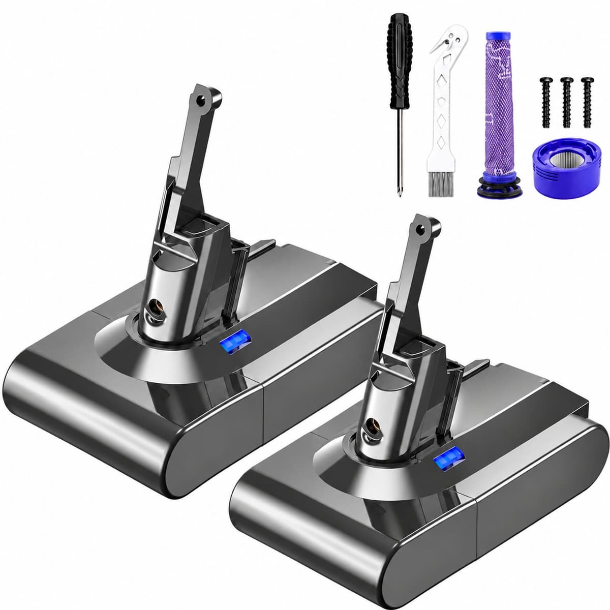 vervangende Accu / Batterij voor Dyson V8 met filterset Accu / Batterij 2 stuks — afbeelding 1