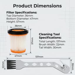 6 stuks - Stofzuigerfilters - Filter Replacement - Filters - Geschikt voor Shark W1 WV200 WV201 WV205 WV220 Draadloze Stofzuiger — thumbnail 5