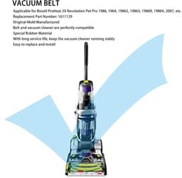 Dailygoods- Vervangende Banden 2 Stuks - Compatibel met ProHeat 2X Revolution Pet Pro - Vervangingsonderdeelnummer 1611129 - Premium Rubber Materiaal - Lange Levensduur - Stabiele Stofzuigerprestaties - Stofzuigerriem — thumbnail 5