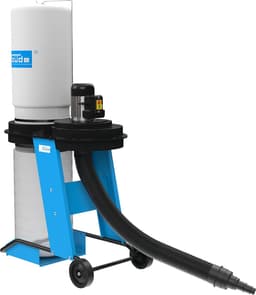 Afzuiginstallatie - Stofzuiger Werkplaats - Houtsnippers Afzuigen - Verrijdbaar Chassis - 65 Liter Tank - Blauw Wit — thumbnail 5