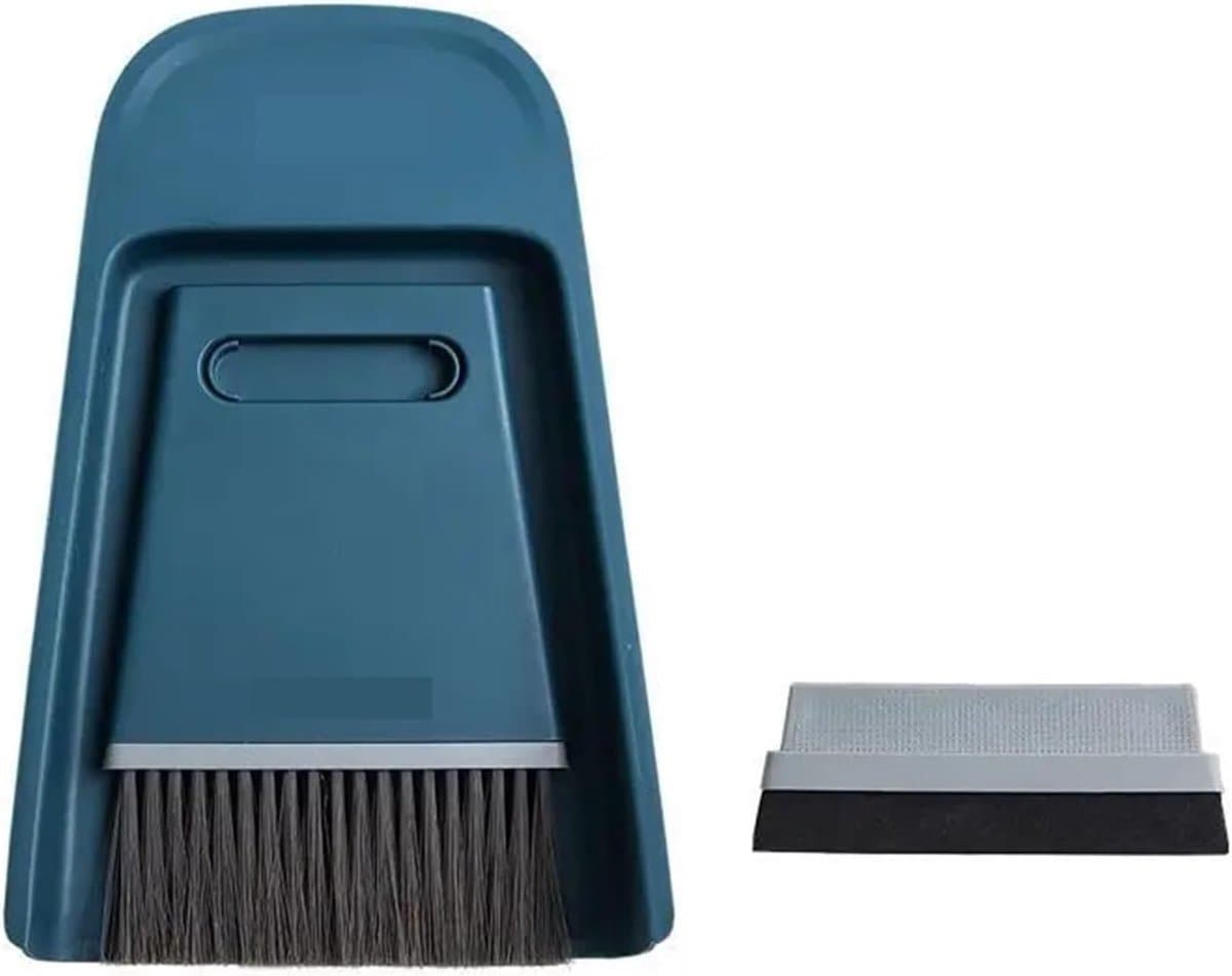 Mini Bezem Stofpan - Reinigingsset Desktop - Snel Opruimen - Zachte Borstelharen - Compact Ontwerp - Oceaan Blauw — afbeelding 1