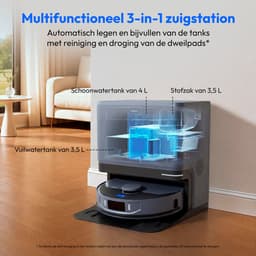 MEDION Robotstofzuiger met 3-in-1 station, lasernavigatie en dweilfunctie X55 SW+ Pro (10.000 Pa, 2-in-1 robot, roterende dweilmoppen, kruislijnlaser) | Starke 10.000 Pa Saugkraft, rotierende Wischmop — thumbnail 2