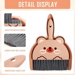 Handveger met Blik - Mini bezemset - Bureau reinigen - Schattig eend design - 23.3 x 17 cm - Geel — thumbnail 5