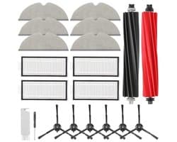 PromoHome 20-delig Accessoirepakket voor Roborock Q5 Pro, Q5 Pro+, Q8 Max+, Q8 Max - 2 Hoofdborstels, 4 HEPA-filters, 6 Dweilen, 6 Zijborstels, Reinigingsborstel, Schroevendraaier