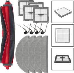13 Stuks Accessoirekit geschikt voor Roborock Q10 X5 / Q10 X5+ robotstofzuiger - 1 hoofdborstel, 4 dweilpads, 4 zijborstels, 4 filters — thumbnail 2