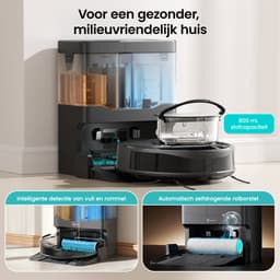 Lefant robotstofzuiger met dweilfunctie –20.000 Pa zuigkracht –Automatisch dweilen –Anti-klitsysteem – Herbruikbare stofbak – Geschikt voor huisdierhaar – Eenvoudig reinigen onder laag meubilair — thumbnail 3