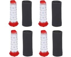 8-delige filterset voor Bosch Athlete Lithium-ion Powerbank 25,2V BCH6L2560 BCH6ZOOO Zoo ProAnimal - 4 wasbare hoofdfilters + 4 sponsfilters - kunststof