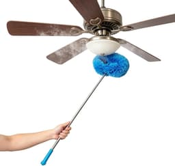 Ventilator Stoffer - Verlengstok Stoffer - Hoge Plekken Schoonmaken - Ultra-fijne Vezels - 115 cm - Blauw — thumbnail 1